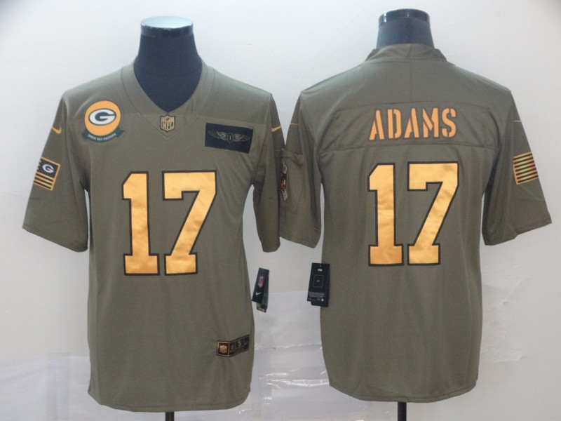 Men's Green Bay Packers Davante Adams #17 Brown Alternate Jersey